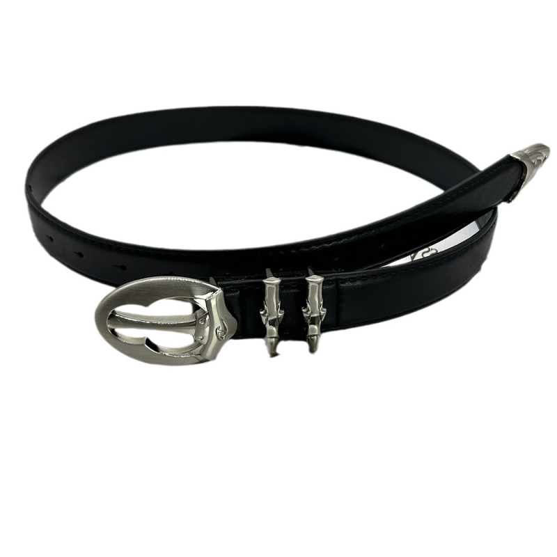 Bullet Belt 2024 New Design Sense Niche Design Vintage ezüst csatos farmer női öv