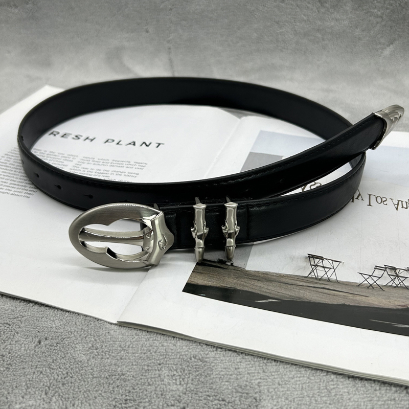 Bullet Belt 2024 New Design Sense Niche Design Vintage ezüst csatos farmer női öv