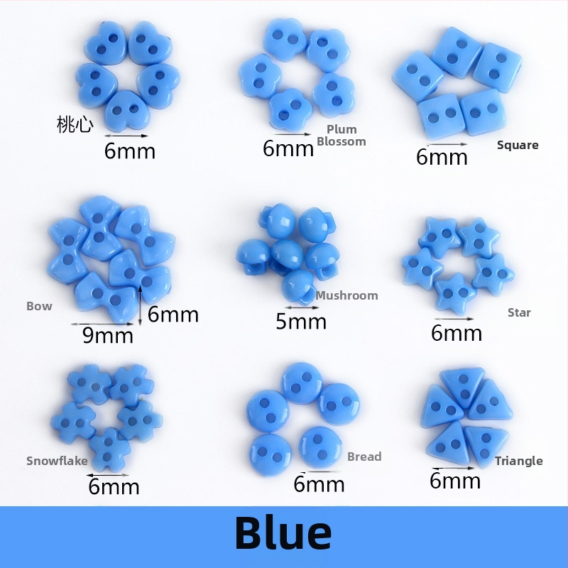 Plastikust väike nööp, miniatuurne värviline käsitööna valminud isetehtud joonistusnööp, ploomiõie nööp, virsikukujuline süda, viieharuline täht, väike nööp 6 mm