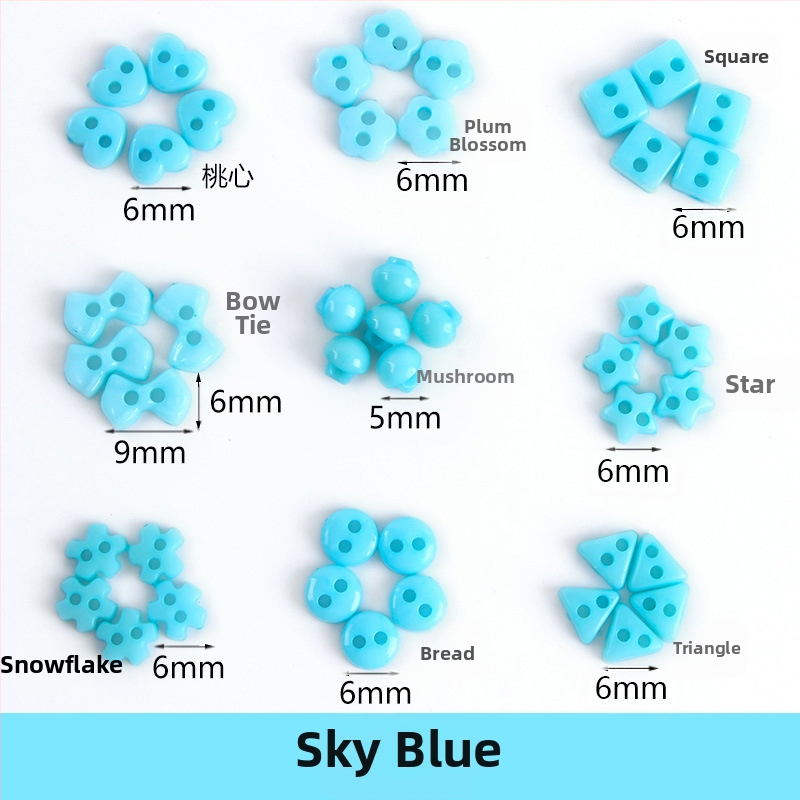 Plastikust väike nööp, miniatuurne värviline käsitööna valminud isetehtud joonistusnööp, ploomiõie nööp, virsikukujuline süda, viieharuline täht, väike nööp 6 mm