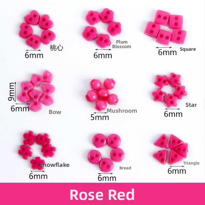 Plastikust väike nööp, miniatuurne värviline käsitööna valminud isetehtud joonistusnööp, ploomiõie nööp, virsikukujuline süda, viieharuline täht, väike nööp 6 mm