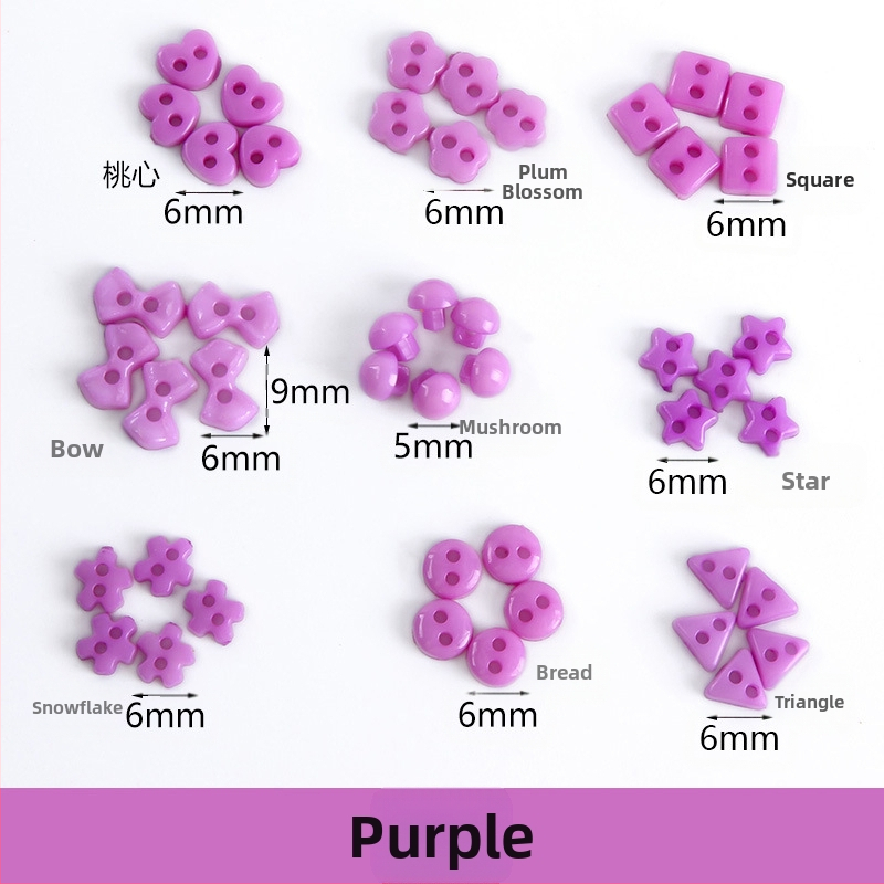 Plastikust väike nööp, miniatuurne värviline käsitööna valminud isetehtud joonistusnööp, ploomiõie nööp, virsikukujuline süda, viieharuline täht, väike nööp 6 mm