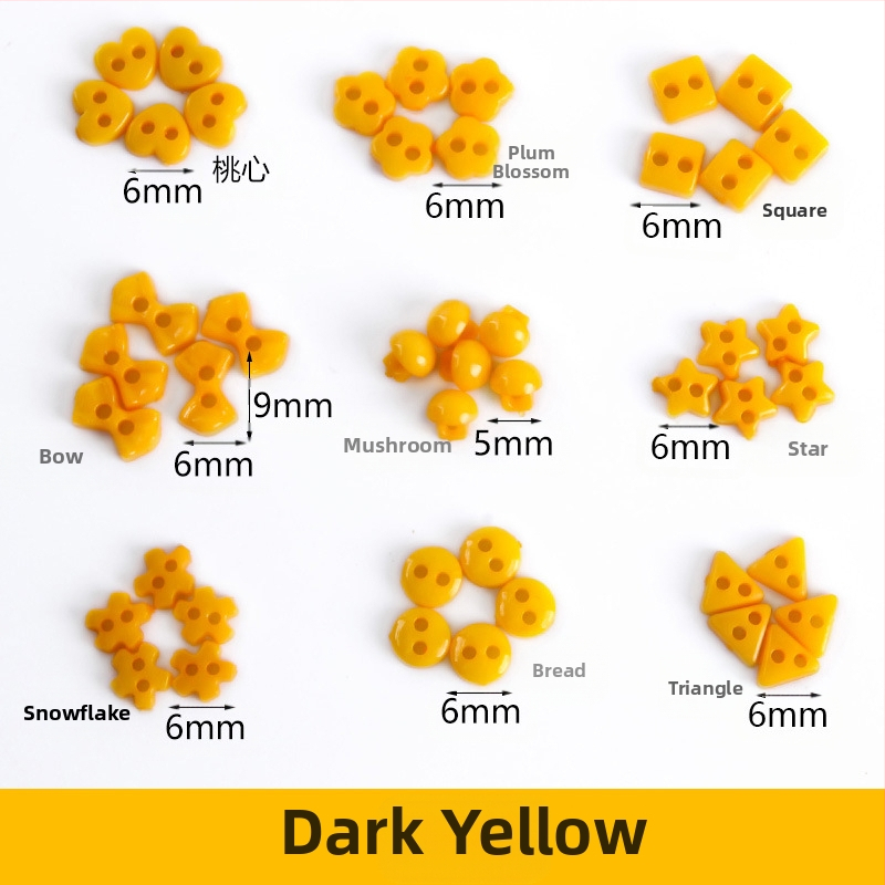 Plastikust väike nööp, miniatuurne värviline käsitööna valminud isetehtud joonistusnööp, ploomiõie nööp, virsikukujuline süda, viieharuline täht, väike nööp 6 mm