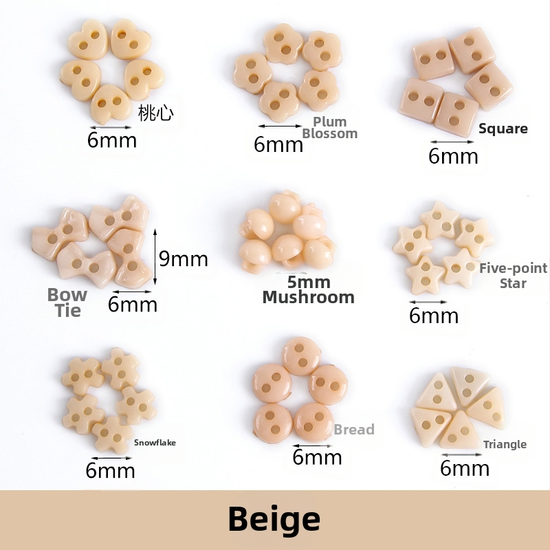 Plastikust väike nööp, miniatuurne värviline käsitööna valminud isetehtud joonistusnööp, ploomiõie nööp, virsikukujuline süda, viieharuline täht, väike nööp 6 mm