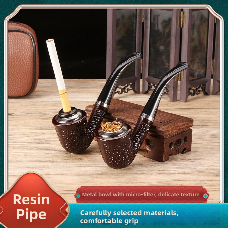 Гореща разпродажба на цигари за начинаещи, лула от смола с двойна употреба, класическа извита метална цигара, подвижна и миеща се директно на склад на едро