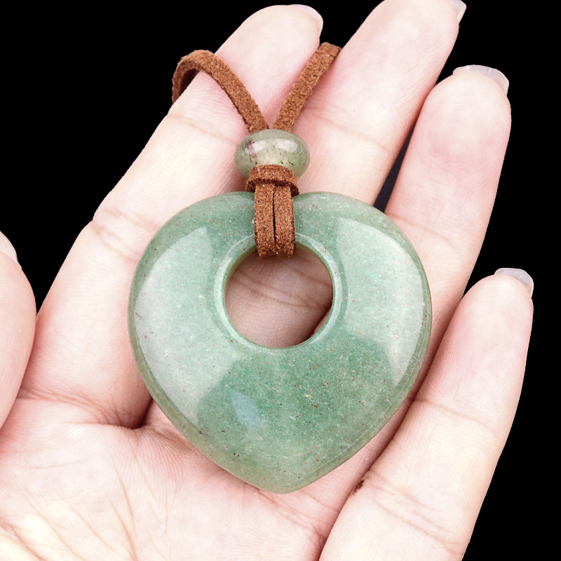 2042-naturaalsest ametüstist õõnes armastuskaelakee roosa tiigrisilmakiviga armastuse ripats südamekujuline kampsuniketiga ehe