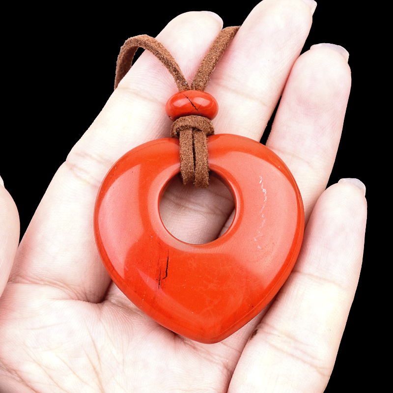 2042-naturaalsest ametüstist õõnes armastuskaelakee roosa tiigrisilmakiviga armastuse ripats südamekujuline kampsuniketiga ehe