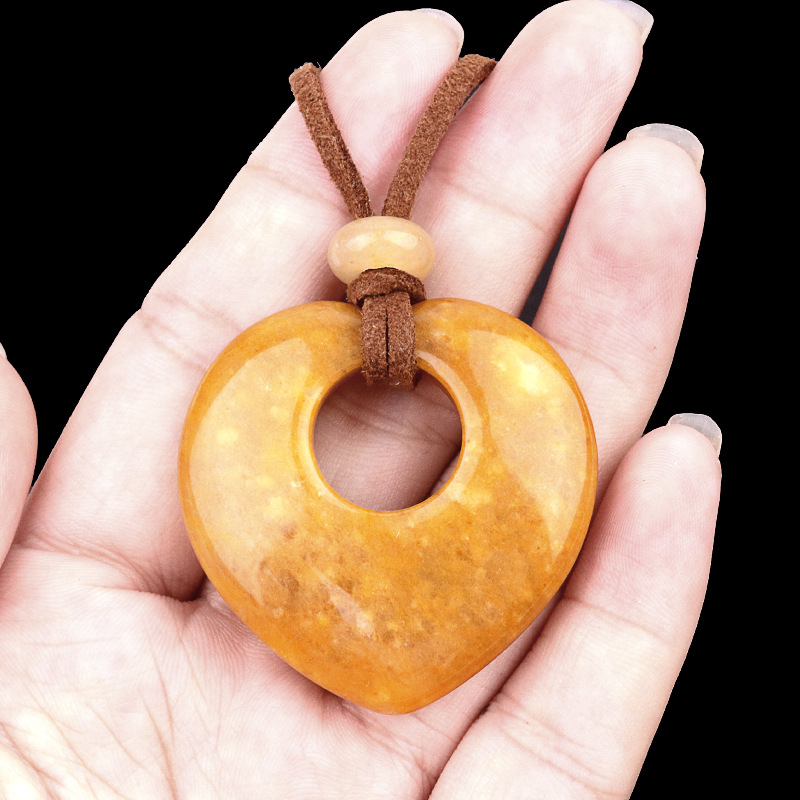 2042-naturaalsest ametüstist õõnes armastuskaelakee roosa tiigrisilmakiviga armastuse ripats südamekujuline kampsuniketiga ehe