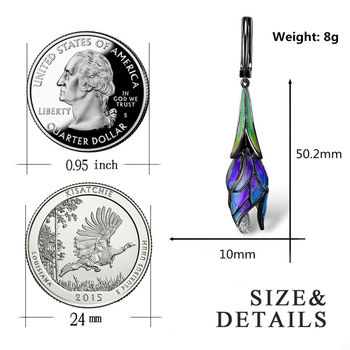 „Ai Er Mosha“ papuošalai, „Amazon Supply S925“ sidabruoti juodo aukso emalio tulpės formos papuošalai