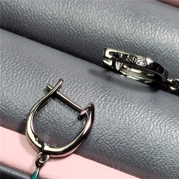 „Ai Er Mosha“ papuošalai, „Amazon Supply S925“ sidabruoti juodo aukso emalio tulpės formos papuošalai