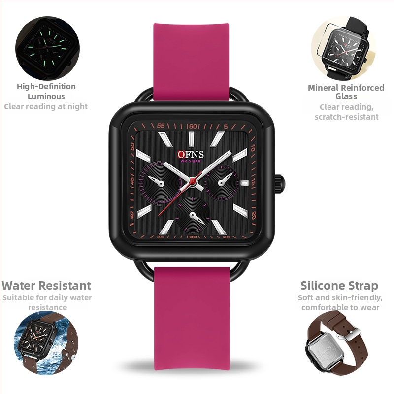 Férfi importált kvarcóra 2024 új, világító, vízálló, divatos, élő robbanások, tér, ultravékony, divatos