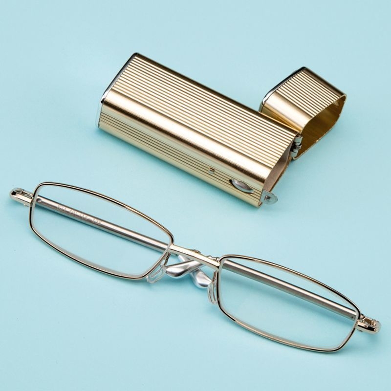 Kiváló minőségű kristályüveg összecsukható olvasószemüvegek középkorú és idős, nagyfelbontású férfi és női divatos, ultra-könnyű, hordozható, ultra-könnyű, régi szemüvegekhez