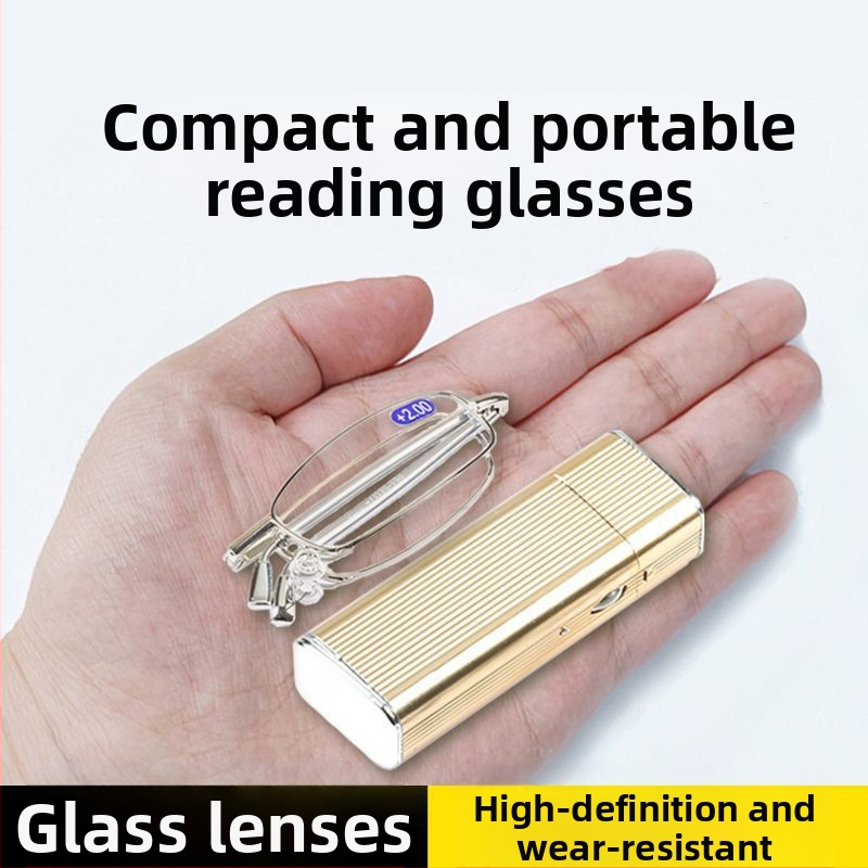 Висококачествени кристални сгъваеми очила за четене за средна и по-възрастни хора с висока разделителна способност, мъжки и дамски модни ултралеки преносими ултралеки стари очила