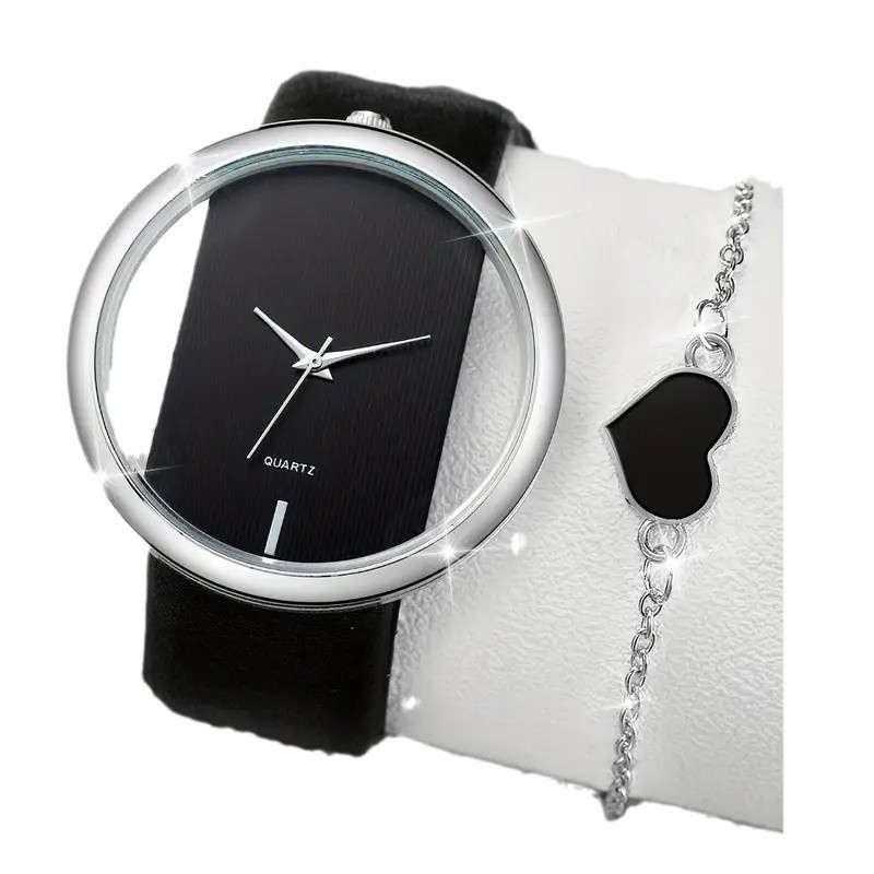 Határokon átnyúló robbanások új PU bőrszíjas karóra hamis háromszemű kvarcóra divatos páros osztályozott óra