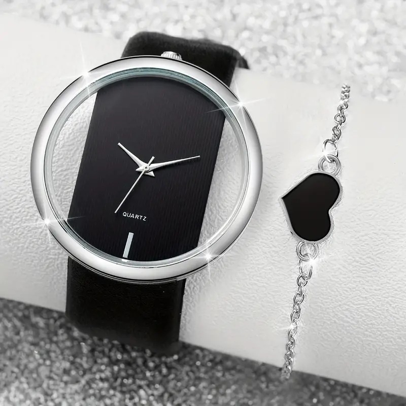 Határokon átnyúló robbanások új PU bőrszíjas karóra hamis háromszemű kvarcóra divatos páros osztályozott óra