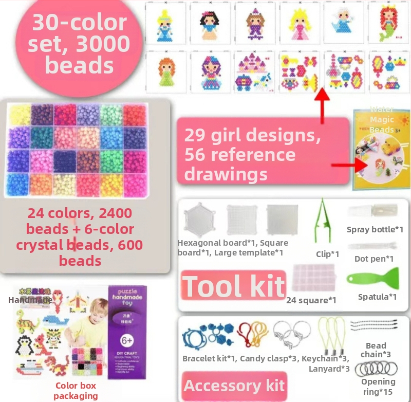 Vandens rūko magiški karoliukai magiški vandens lipnūs karoliukai, tinkantys berniukams ir mergaitėms, kūrybingi rankų darbo „pasidaryk pats“ lavinamieji žaislai