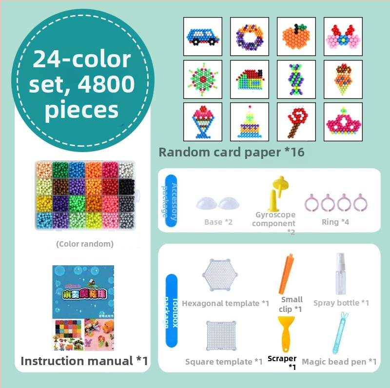 Vandens rūko magiški karoliukai magiški vandens lipnūs karoliukai, tinkantys berniukams ir mergaitėms, kūrybingi rankų darbo „pasidaryk pats“ lavinamieji žaislai