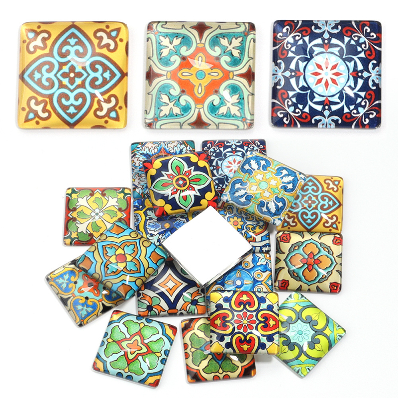 10/zsák minta négyzet alakú üveg interfész személyiség retro üveg interfész barkács gyöngyök ékszerek és kiegészítők