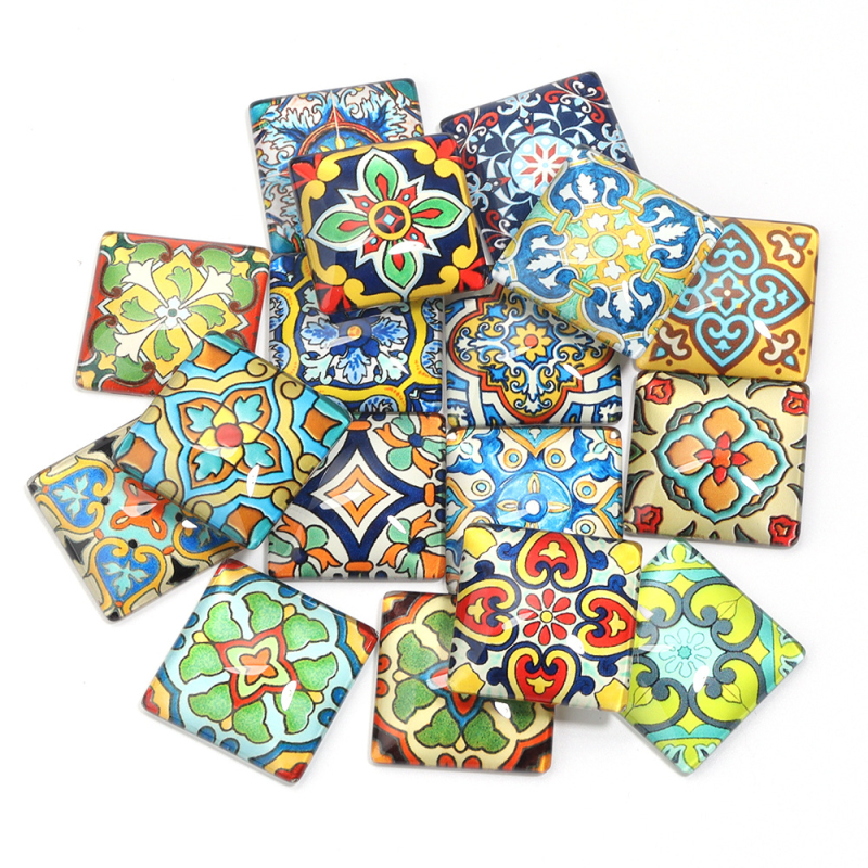 10/zsák minta négyzet alakú üveg interfész személyiség retro üveg interfész barkács gyöngyök ékszerek és kiegészítők