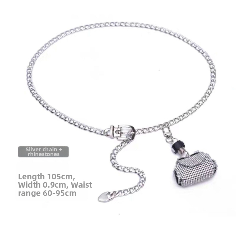 TikTok azonos stílusú fém deréklánc kiegészítők női lánc öv kis táska dekoráció kosztüm nadrág lánc nyári