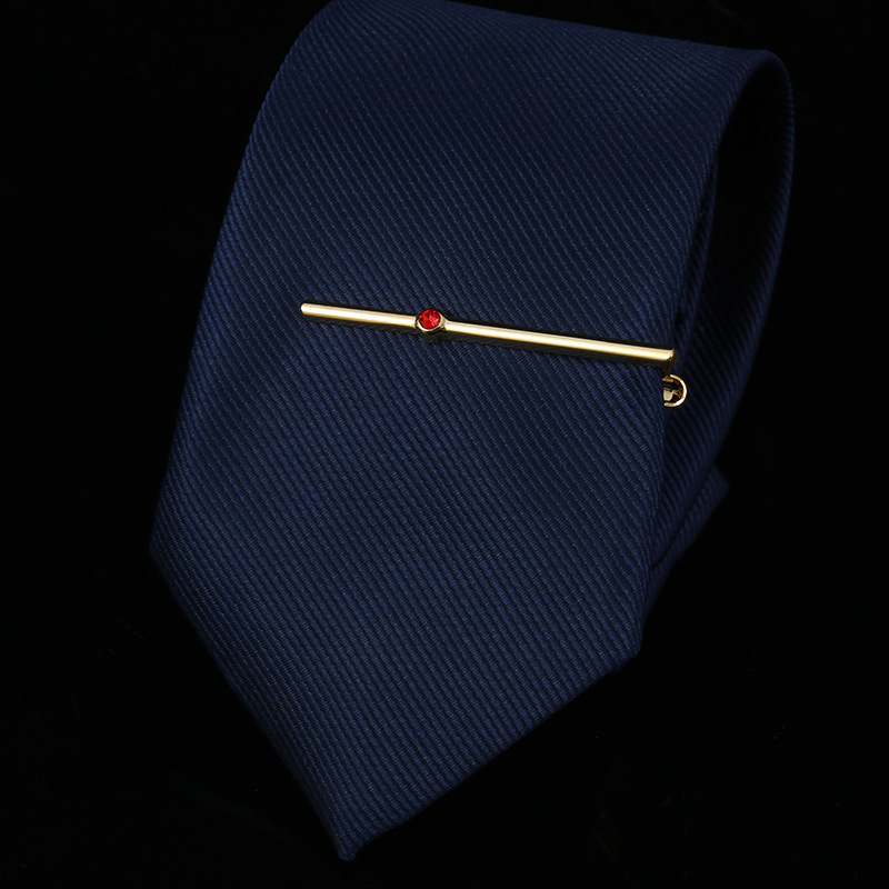 Elegantne kerge luksuslik meeste kristall-tsirkoonist õhuke lipsuklamber roosakuldne peen sihvakas kristall-lipsuklamber