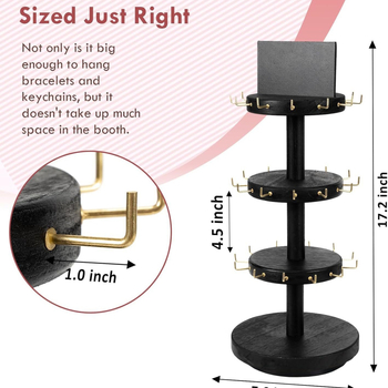 Ξύλινη θήκη βραχιολιών Περιστρεφόμενη θήκη βραχιολιών τριών στρώσεων Ξύλινη βάση αποθήκευσης βραχιολιών Περιστρεφόμενη ξύλινη βάση προβολής