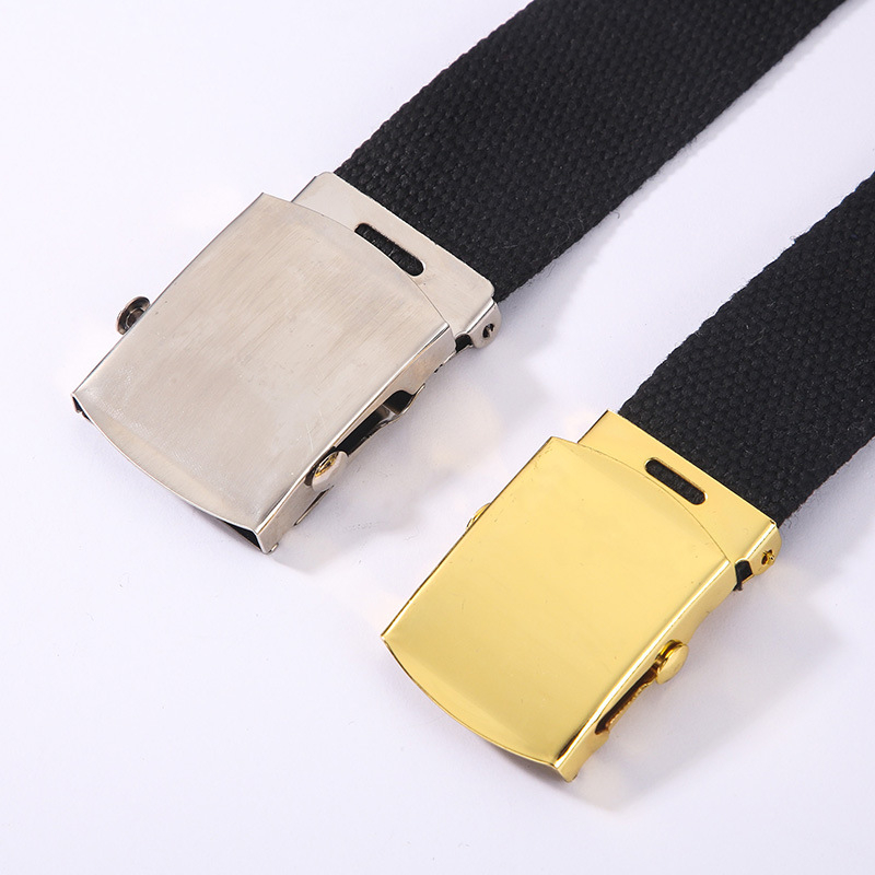 K-stílusú ötvözetből készült automata csattal ellátott nejlon szövet öv, alkalmi páros öv férfiaknak és nőknek, fekete öv, közvetlen gyári eladás