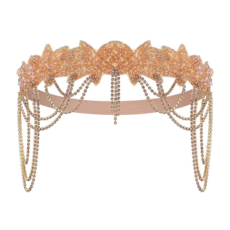 Amazon forrás 1920-as évekbeli Halloween lakoma női bojtos lánc hajpánt dekoráció fekete gyémánt toll tánccal