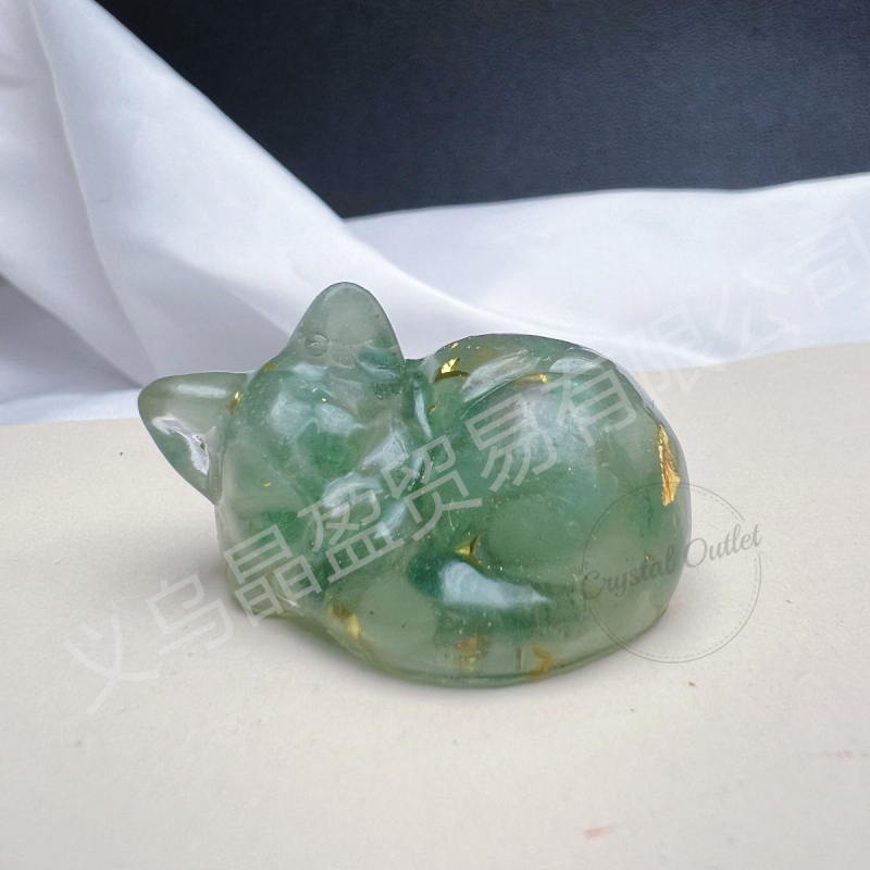 Természetes kristály kavics gyanta ragasztó cica fekvő macska díszek határokon átnyúló forró külkereskedelmi ellátás nagykereskedelem