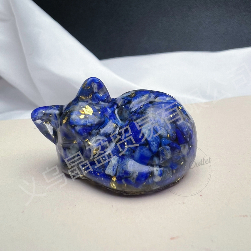 Természetes kristály kavics gyanta ragasztó cica fekvő macska díszek határokon átnyúló forró külkereskedelmi ellátás nagykereskedelem