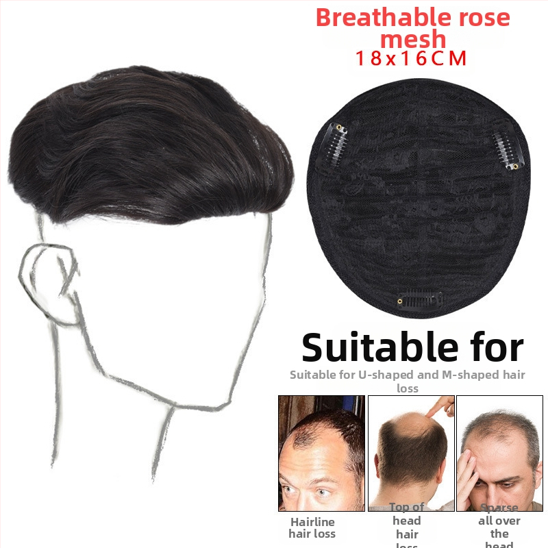 Amazoni lennukipea suur seljaparukas päris inimjuustest, mis katab kiilaspäist keskealistele ja eakatele, hingav ja mugav meeste puhkeplokk