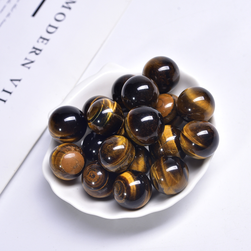 Természetes sárga tigrisszem kő kristálygömb kézilabda fogantyú macskaszem kristálygömb kézműves díszek határokon átnyúló nagykereskedelem