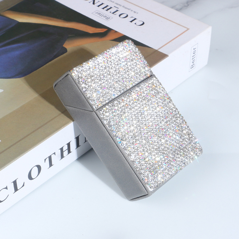 Nagykereskedelmi gyémánt durva cigarettadoboz finom cigarettadoboz 20 darabos férfi és női cigarettadoboz felhajtható hordozható cigarettadoboz nedvességálló cigarettatáska ajándék