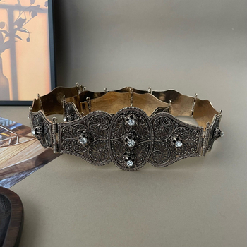 Gaozasi etnikai fém öv, állítható hosszúságú, női esküvői dekorációs ékszer, deréklánc, vékony retró