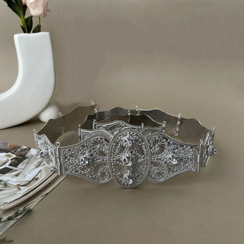 Μεταλλική ζώνη Gaozasi Ethnic Ρυθμιζόμενο Μήκος Γυναικεία Διακόσμηση Γάμου Κοσμήματα Αλυσίδα Μέσης Λεπτή Ρετρό