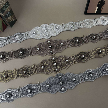 Μεταλλική ζώνη Gaozasi Ethnic Ρυθμιζόμενο Μήκος Γυναικεία Διακόσμηση Γάμου Κοσμήματα Αλυσίδα Μέσης Λεπτή Ρετρό