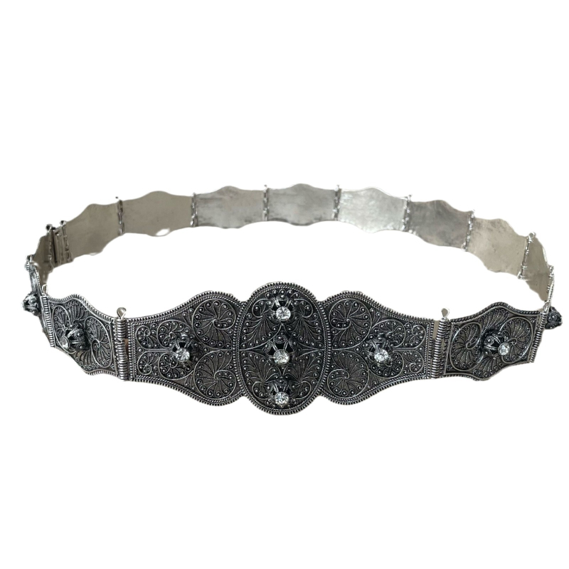 Gaozasi etnikai fém öv, állítható hosszúságú, női esküvői dekorációs ékszer, deréklánc, vékony retró