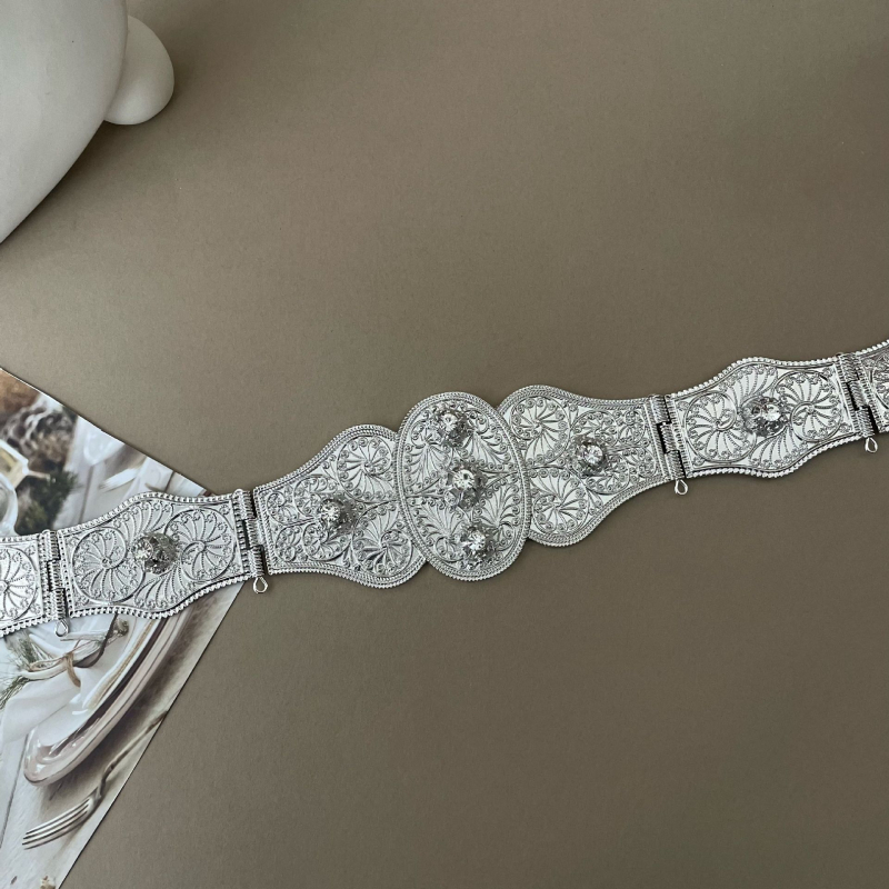 Gaozasi etnikai fém öv, állítható hosszúságú, női esküvői dekorációs ékszer, deréklánc, vékony retró