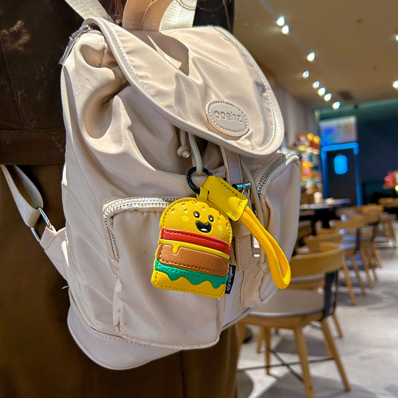 Eredeti valódi kreatív bőr fánk kulcstartó lányoknak iskolatáska medál rajzfilm aranyos stílusú medál nagykereskedelem