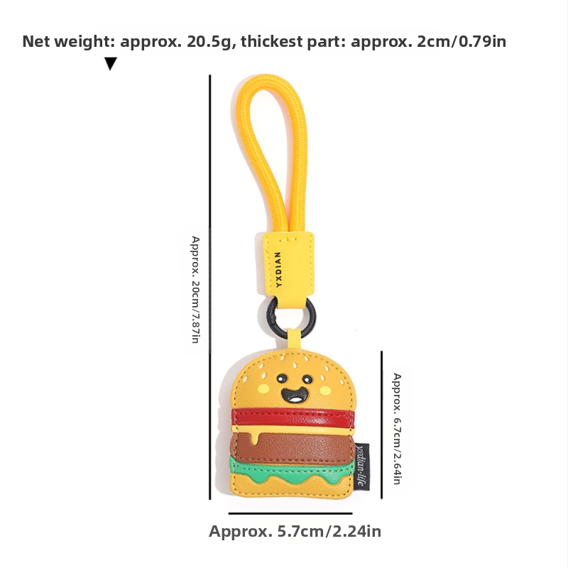 Eredeti valódi kreatív bőr fánk kulcstartó lányoknak iskolatáska medál rajzfilm aranyos stílusú medál nagykereskedelem