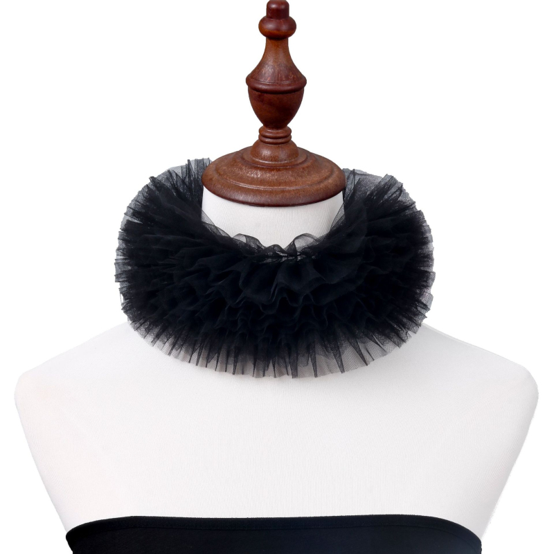 Határokon átnyúló Temu bolyhos hálós hamis nyakörv retró kiegészítők elegáns, csúcskategóriás sál csoportos előadás nyakékszerek kellékek