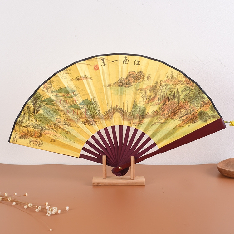 Ανεμιστήρας Προσαρμοσμένος Πτυσσόμενος Ανεμιστήρας Qingming Shanghe Σχήμα Κινέζικου Στυλ Εξαιρετικός Ανεμιστήρας Μεταξωτού Υφάσματος Διαφήμιση Αντίκες Ανεμιστήρας Χονδρική