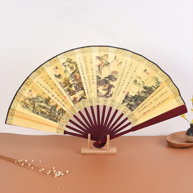 Ανεμιστήρας Προσαρμοσμένος Πτυσσόμενος Ανεμιστήρας Qingming Shanghe Σχήμα Κινέζικου Στυλ Εξαιρετικός Ανεμιστήρας Μεταξωτού Υφάσματος Διαφήμιση Αντίκες Ανεμιστήρας Χονδρική