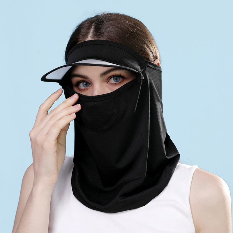 Ruiya kevad- ja suvine päikesekaitsekreem mütsiäärega naistele, jääsiidist hingav võrgust kaelakaitse, otsaesise kaitse, päikesevari müts, päikesekaitsekreemmask