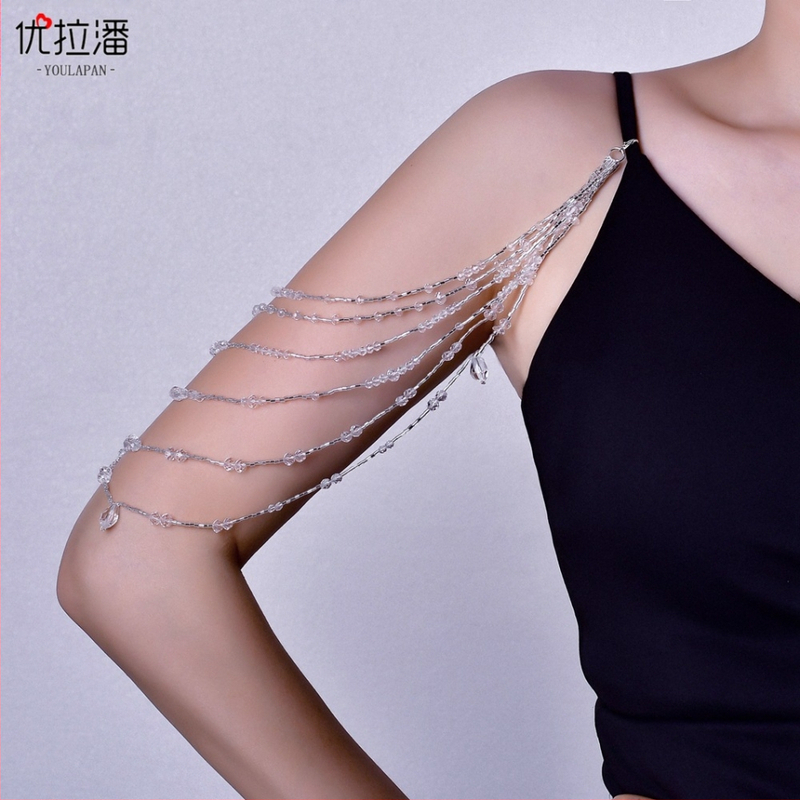 Ulapan Sg04 eksporta kristāla plecu ķēdīte, noņemama, daudzslāņu pušķīšu rotaslietas, daudzfunkcionālas Eiropas un Amerikas kāzu aksesuāri