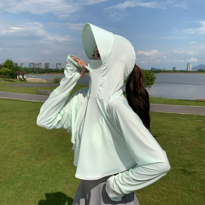 Yuying Ново облекло за слънцезащита от ледена коприна, дамско лятно ултравиолетово покритие, тънко палто, свободно, дишащо, висококачествено облекло за слънцезащита