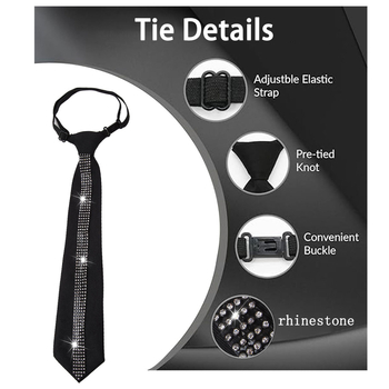 Διασυνοριακό ελαφρύ πολυτελές μαύρο στρας γραβάτα ρυθμιζόμενο τεμπέλης παπιγιόν, γυναικεία περιστασιακή επαγγελματική γραβάτα πουκάμισο χονδρικής