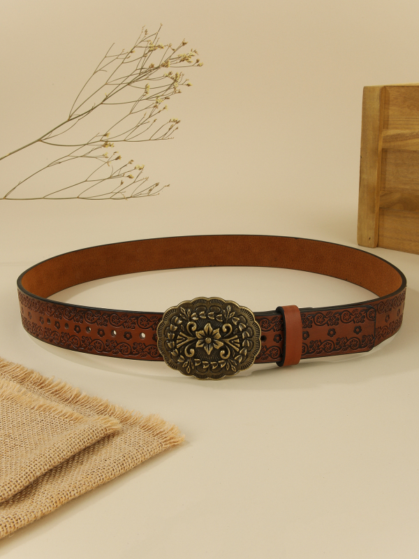 Európai és amerikai stílusú szexi öv, nyugati csattal, dombornyomott mintával, faragott női lemezcsattal, Valentin-napi díszes derékpánttal