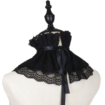 Διασυνοριακό Γαλλοευρωπαϊκό Κολάρο Ευγενούς Ροκοκό Vintage Πλισέ Δαντελένιο Σάλι με Δαντέλα, Γυναικείο Κολάρο Υψηλής Ποιότητας