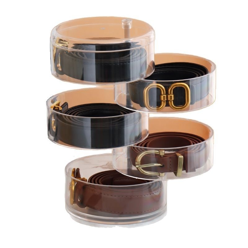 Moteriško diržo daugiasluoksnė papuošalų karolių laikymo dėžutė, skirta papuošalų dėžutei, permatoma besisukanti rankų diržų kolekcija